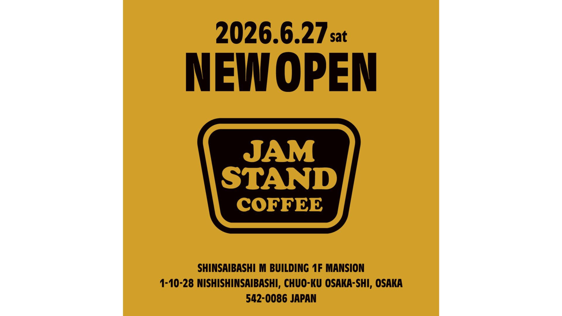 古着屋JAM VINTAGE&SELECTがライフスタイル新業態へ進出！<br>初のコーヒースタンド、「JAM STAND COFFEE」を6月27日(土)大阪・心斎橋にグランドオープン！